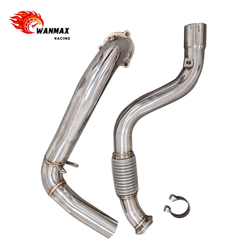 Performance 304 Stainless Steel Exhaust Downpipe with Flex Bellow for Mercedes-Benz CLA C117 CLA200 CLA250 1.6T 2.0T