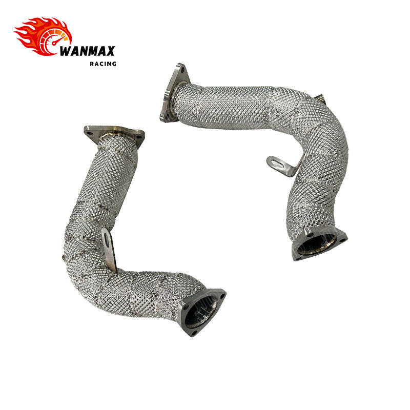 Heat Shield Wrapped High Flow SS304 Downpipe for Audi S4 S5 B8 B8.5 3.0T Supercharged 2007-2024