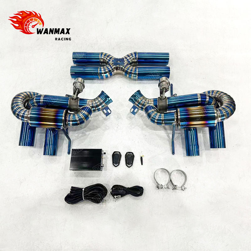 Titanium Wireless Remote Valved X-Pipe Muffler Catback Exhaust for Ferrari F12 Berlinetta 6.3L Naturally Aspirated V12