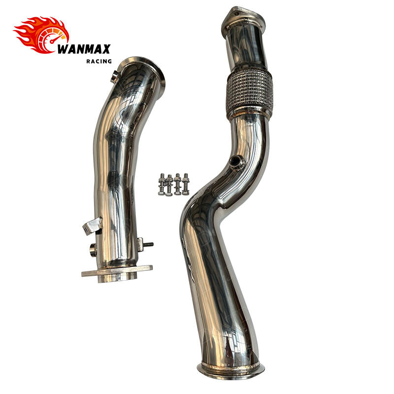 Polished 304 Stainless Steel Catless Exhaust Downpipe for BMW G80 M3 G82 M4 G87 M2 S58 3.0L Turbo 2021+