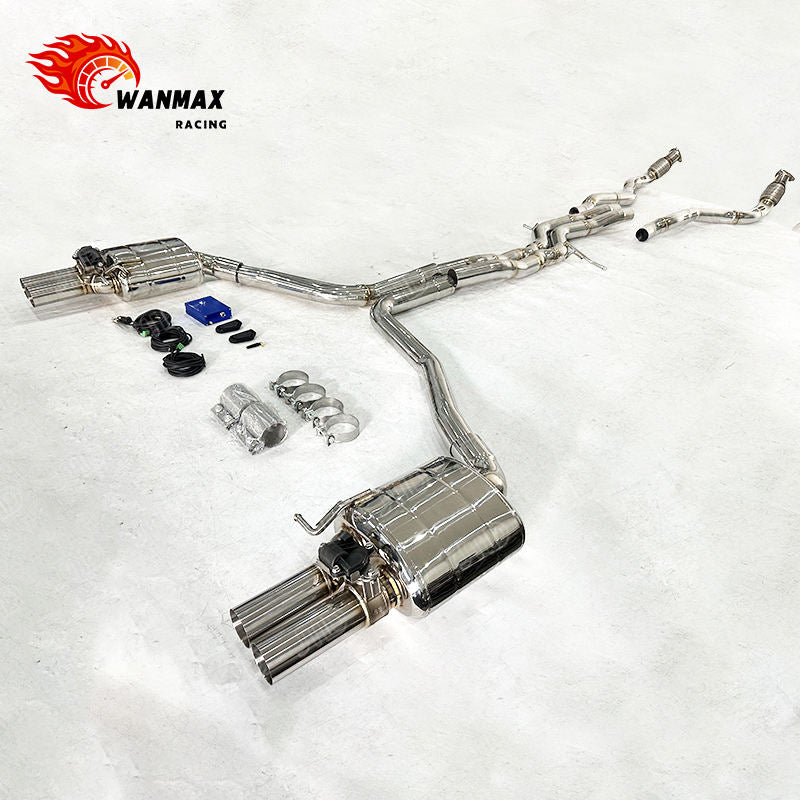 Mirror Polished SS304 Electronic Valved Exhaust System for Audi C7 C7.5 RS6 RS7 4.0T Twin Turbo V8 2013-2018