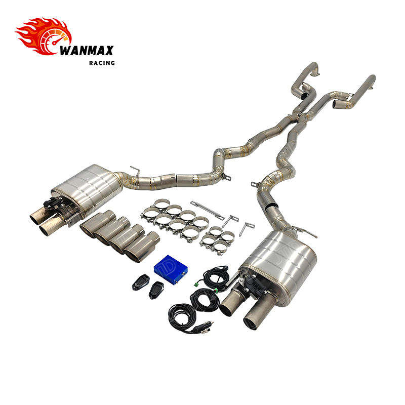 Performance Titanium Valved Catback Exhaust for BMW M5 F10 S63 4.4L Twin Turbo with Quad Silver Tips