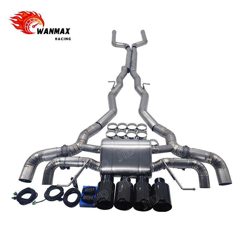 Raw Titanium Valved Catback Exhaust System for BMW M8 F91 F92 F93 4.4T Tuning Performance Valvetronic Muffler Carbon Tips