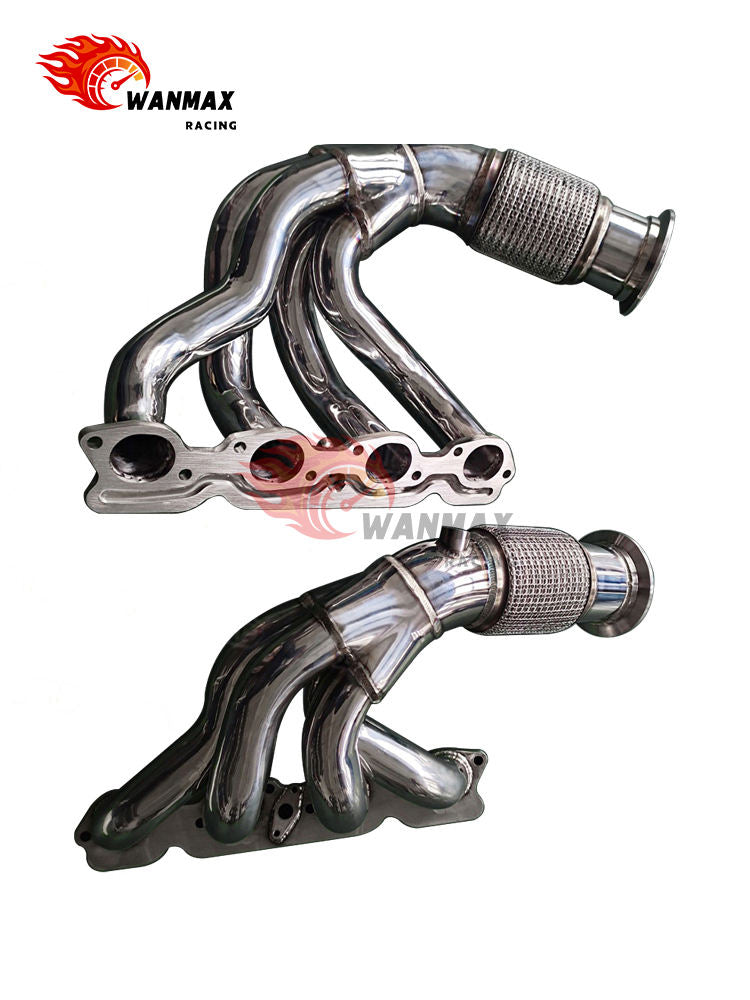 Mirror-Polished T304 Stainless Steel Equal-Length Header Pair for Ferrari 458 Italia 4.5L V8 2009-2015