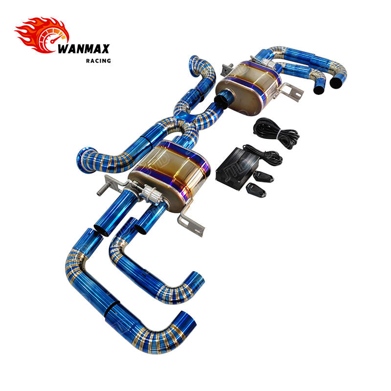 Full Titanium X-Pipe Vacuum Valved Catback Exhaust for 2017-2019 Audi Gen 2 R8 V10 5.2L Naturally Aspirated Supercar