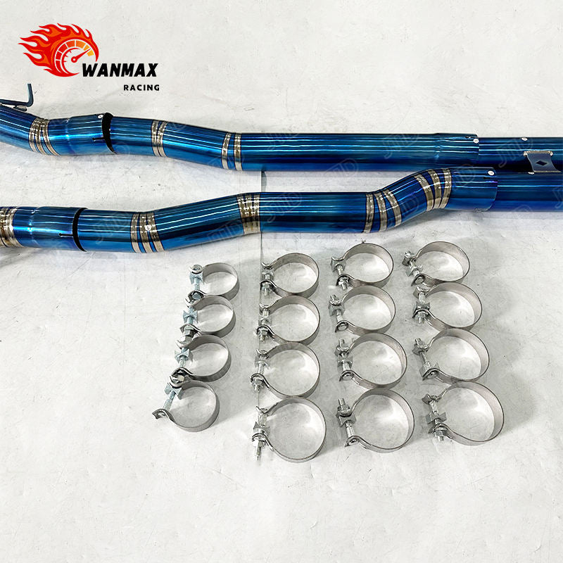 Burnt Blue Full Titanium Valvetronic Catback Exhaust with Carbon Fiber Tips for BMW G90 M5 S68 4.4T V8 Hybrid 2024+