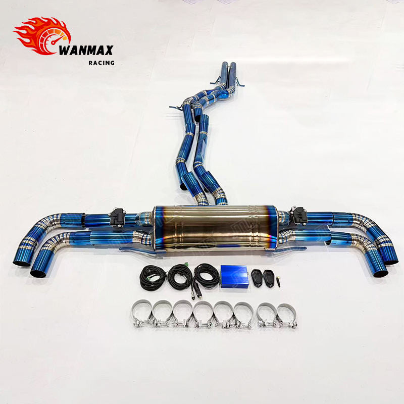 Performance Professional Titanium Exhaust for Audi RSQ8 4.0T V8 Blue Burnt Mirror Polished Pipes Electronic Valve Improves