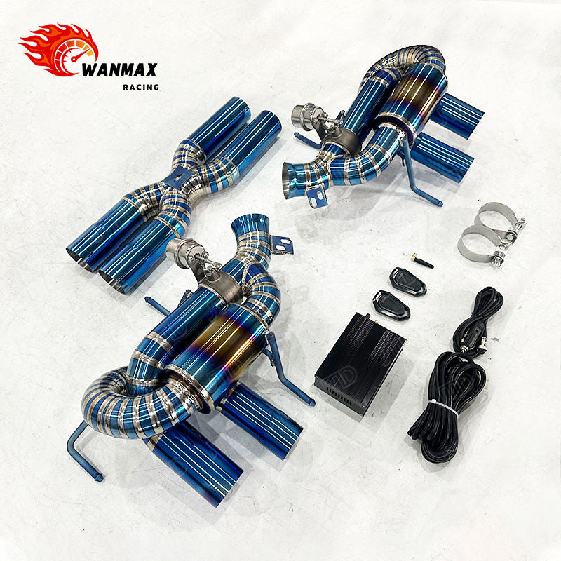 Titanium Wireless Remote Valved X-Pipe Muffler Catback Exhaust for Ferrari F12 Berlinetta 6.3L Naturally Aspirated V12