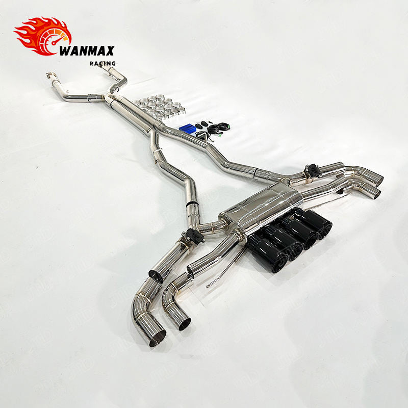 Flange Joint Electronic Valved Catback Exhaust with Carbon Tips for BMW X5M F95 X6M F96 4.4L S63 Twin Turbo V8