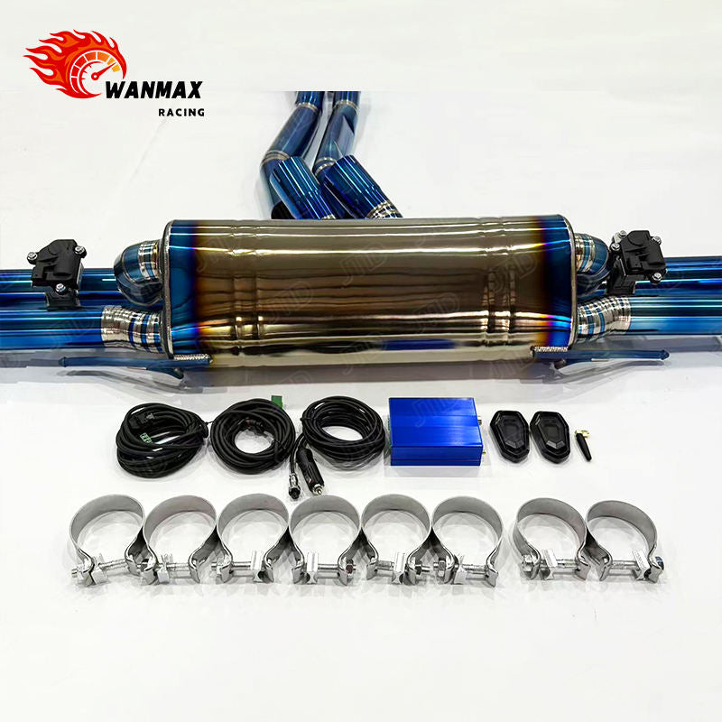 Performance Professional Titanium Exhaust for Audi RSQ8 4.0T V8 Blue Burnt Mirror Polished Pipes Electronic Valve Improves