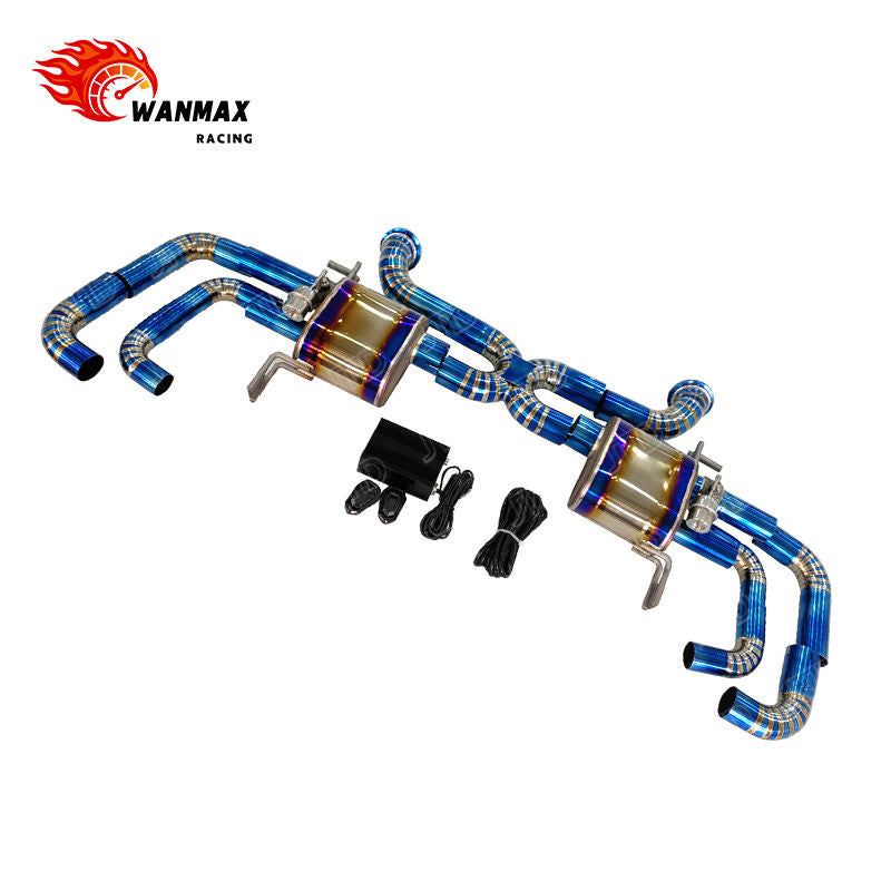 Full Titanium X-Pipe Vacuum Valved Catback Exhaust for 2017-2019 Audi Gen 2 R8 V10 5.2L Naturally Aspirated Supercar
