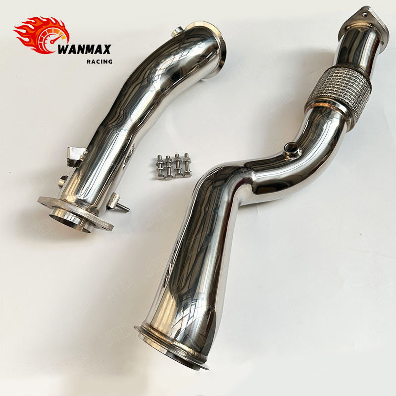 Polished 304 Stainless Steel Catless Exhaust Downpipe for BMW G80 M3 G82 M4 G87 M2 S58 3.0L Turbo 2021+
