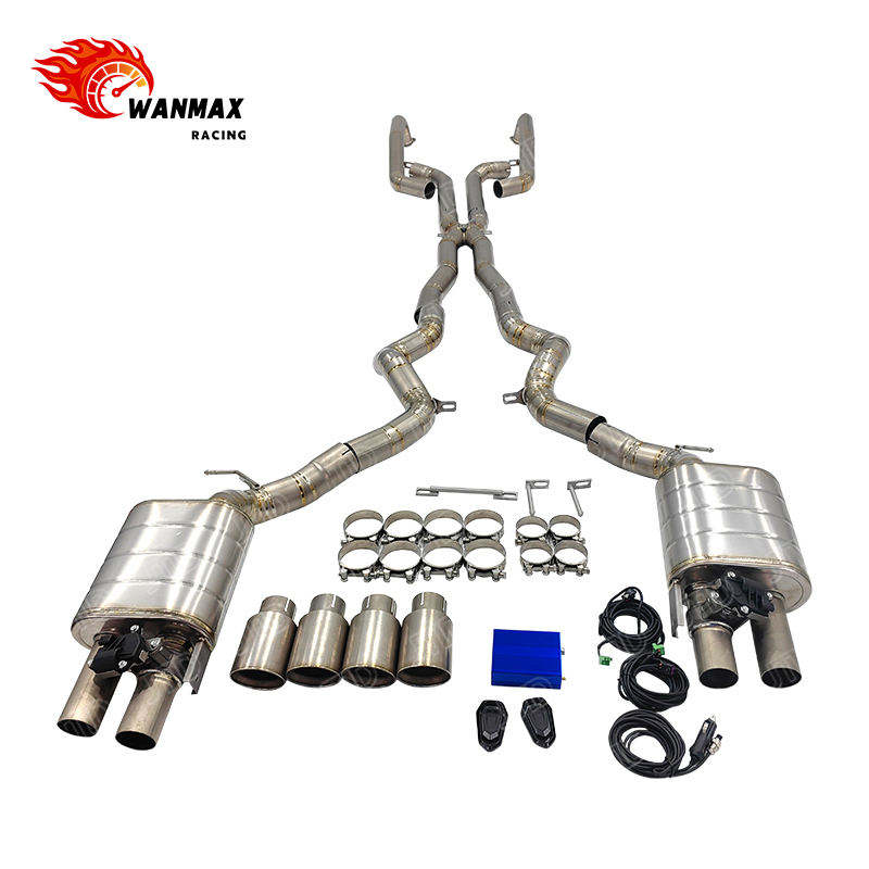 Performance Titanium Valved Catback Exhaust for BMW M5 F10 S63 4.4L Twin Turbo with Quad Silver Tips