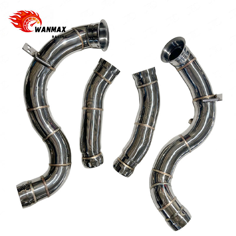 Performance 304 Stainless Steel Catless Exhaust Downpipe Kit for Mercedes-Benz W205 C63 C63S AMG M177 4.0T V8 2015-2021