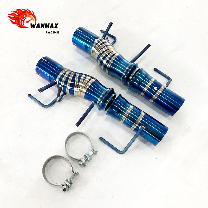 Burnt Blue Lightweight Titanium Rear Exhaust Mid Pipe for Ferrari SF90 Stradale 4.0T V8 Hybrid
