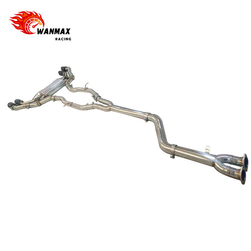 Polished SS304 Valvetronic Catback Exhaust for BMW F97 X3M F98 X4M S58 3.0L with Quad Carbon Tips