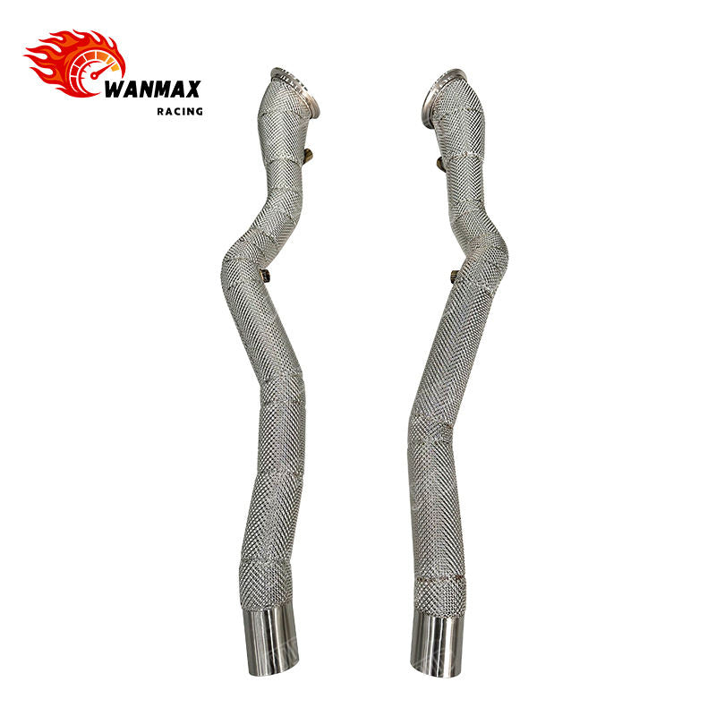 Stainless Steel Straight Pipe Exhaust Downpipe for Ferrari F12 812 Race Pipes with Heat Shield