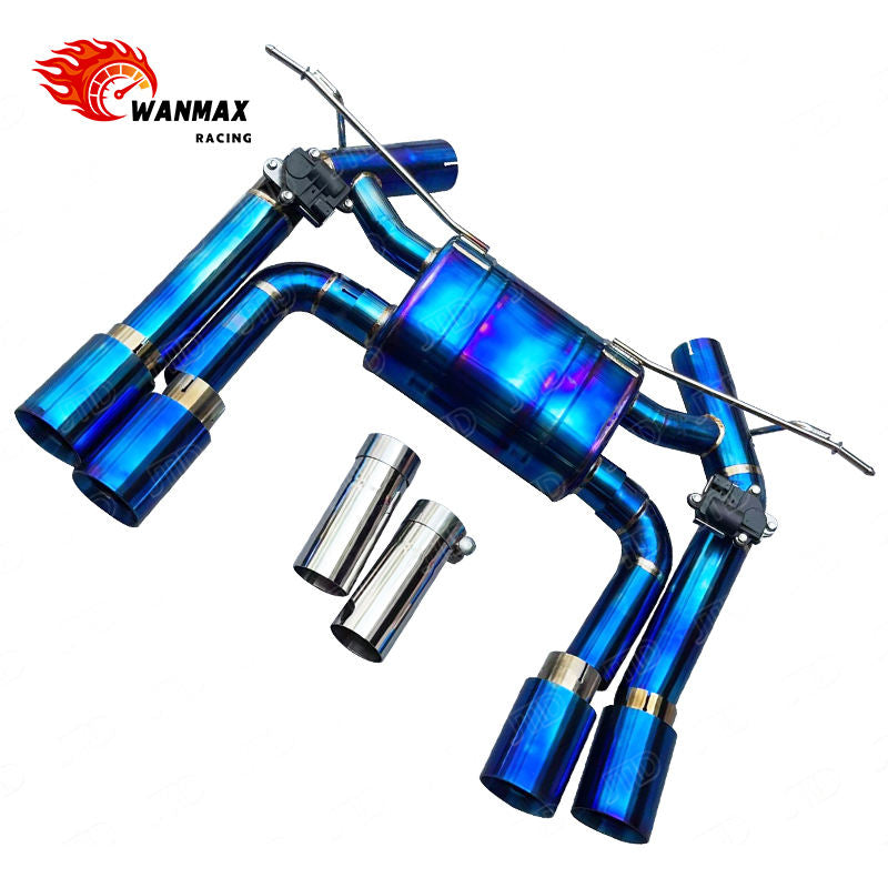 Burnt Blue Full Titanium Dual Valved Axle Back Exhaust for BMW F80 M3 F82 F83 M4 S55 3.0L Twin Turbo 2014-2020