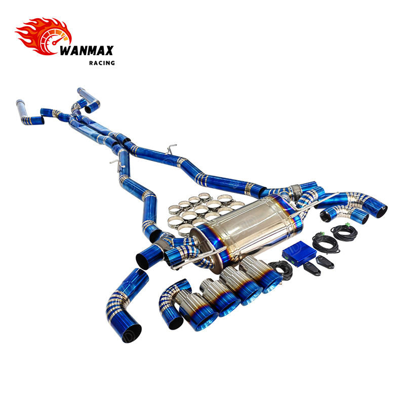 Titanium X-Pipe Electronic Valved Catback Exhaust for 2018-2023 BMW F90 M5 5 Series S63 4.4T Twin Turbo V8