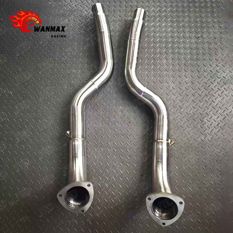 High-Performance Stainless Steel Exhaust Downpipe for Maserati GranTurismo MC Stradale 4.7L V8 Valved Catback with Sport Quad Tips
