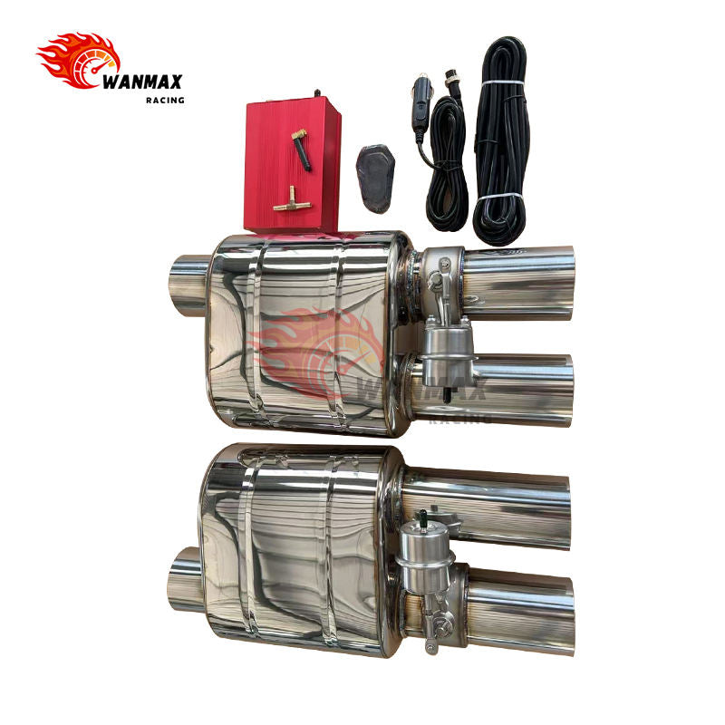 High Quality Universal Pneumatic Valved Exhaust Muffler Pair Kit 2.5