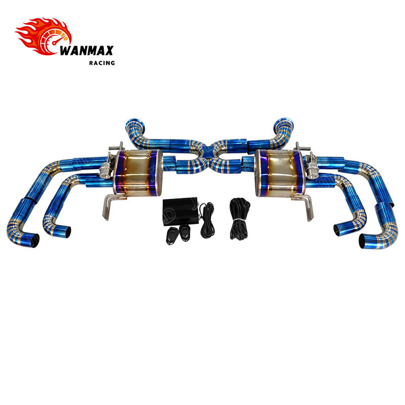 Full Titanium X-Pipe Vacuum Valved Catback Exhaust for 2017-2019 Audi Gen 2 R8 V10 5.2L Naturally Aspirated Supercar