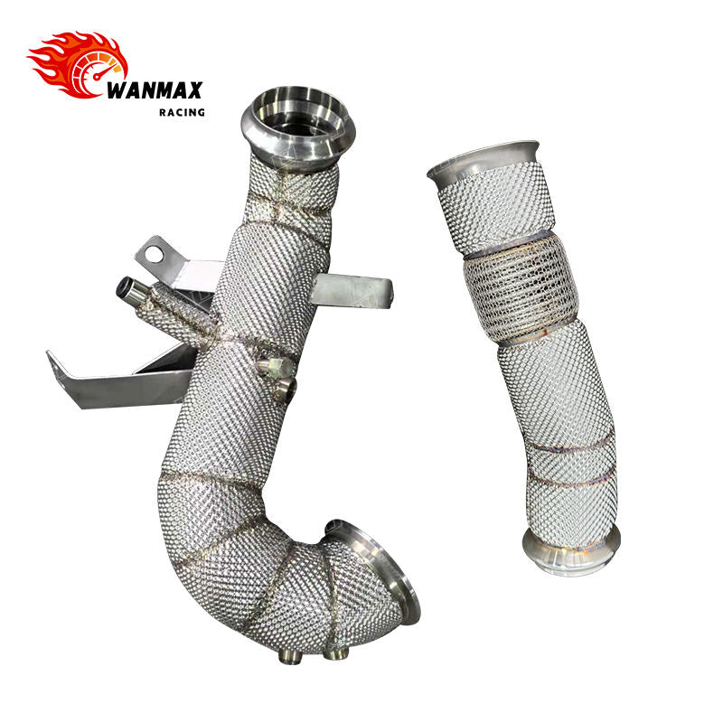 High-Performance Exhaust DownPipe for Mercedes A45 CLA45 GLA45 AMG W177 2.0T Turbo Full Heat Shield SS304 Front Downpipe