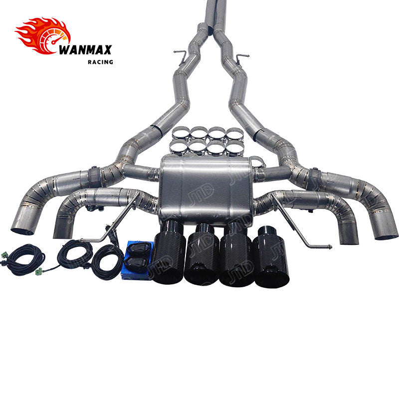 Raw Titanium Valved Catback Exhaust System for BMW M8 F91 F92 F93 4.4T Tuning Performance Valvetronic Muffler Carbon Tips