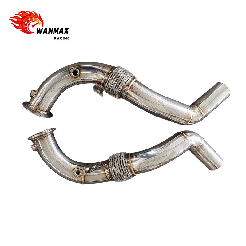 High Flow Front Downpipe With Flex Bellows for BMW G30 G11 G15 G05 G06 G07 N63TU 4.4T Twin Turbo V8 2017-2021