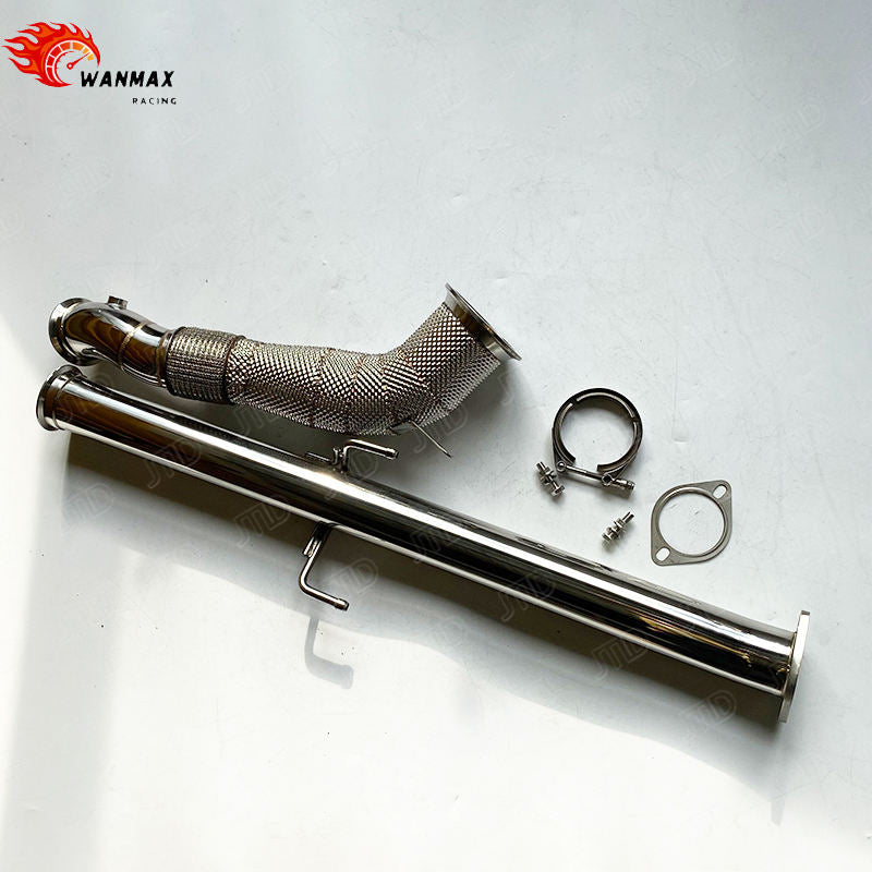 High Flow Exhaust Downpipe With Mid Pipe For Toyota GR Yaris 2020+ T304 Stainless Steel Exhaust Pipe with Heat Shield