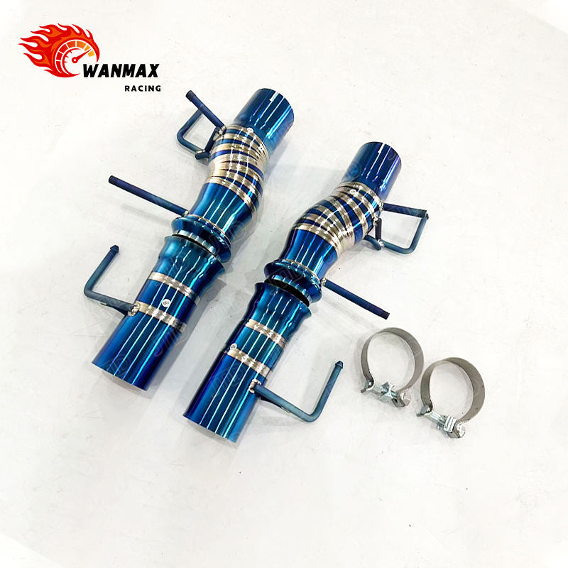 Burnt Blue Lightweight Titanium Rear Exhaust Mid Pipe for Ferrari SF90 Stradale 4.0T V8 Hybrid