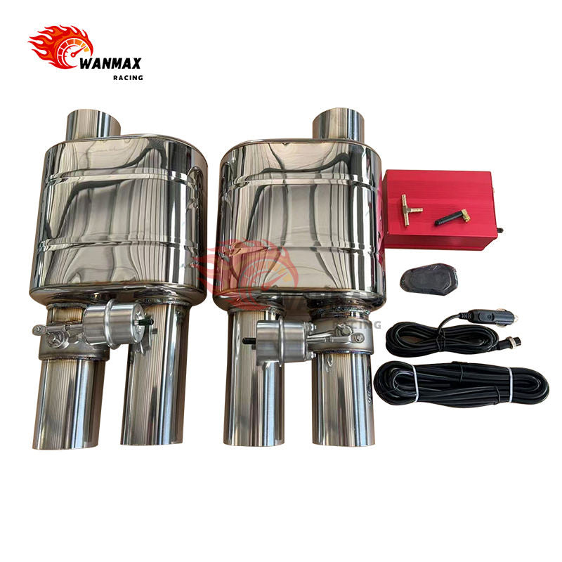 High Quality Universal Pneumatic Valved Exhaust Muffler Pair Kit 2.5