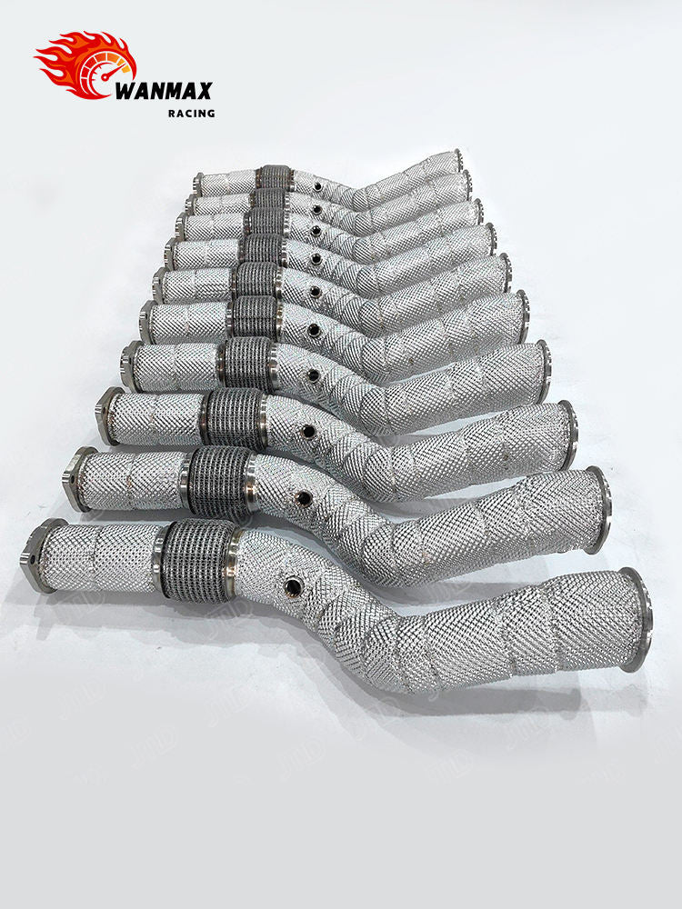 High Flow Downpipe for BMW G80 M3 G82 M4 with Heat Shield Stainless Steel S58 Engine 2021+ Models Easy Installation