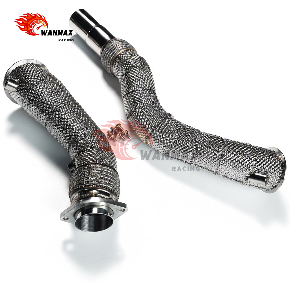 Heat Shield Wrapped SS304 Turbo Downpipe for BMW F80 M3 F82 F83 M4 F87 M2 Competition S55 3.0T 2014-2020