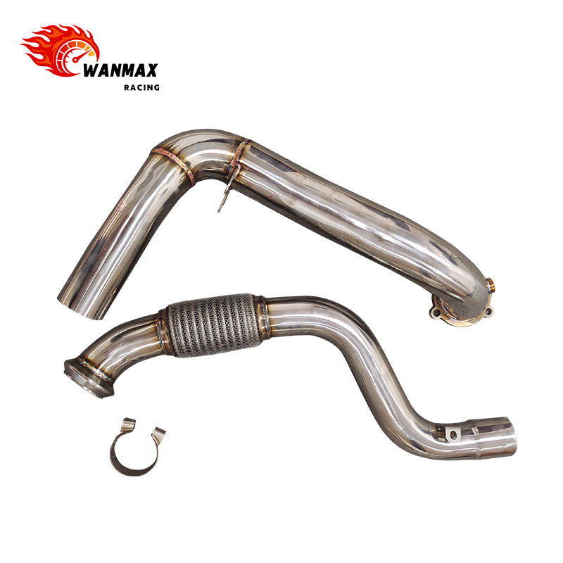 Performance 304 Stainless Steel Exhaust Downpipe with Flex Bellow for Mercedes-Benz CLA C117 CLA200 CLA250 1.6T 2.0T