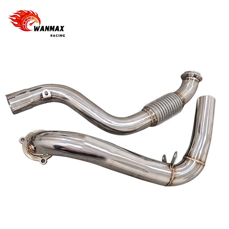 Performance 304 Stainless Steel Exhaust Downpipe with Flex Bellow for Mercedes-Benz CLA C117 CLA200 CLA250 1.6T 2.0T