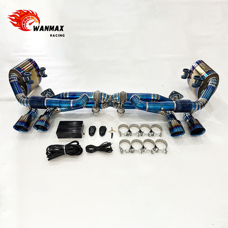 Titanium Exhaust System for Porsche 991.1, Vacuum Valve Controlled, Lightweight Upgrade, In Stock Fast Shipping