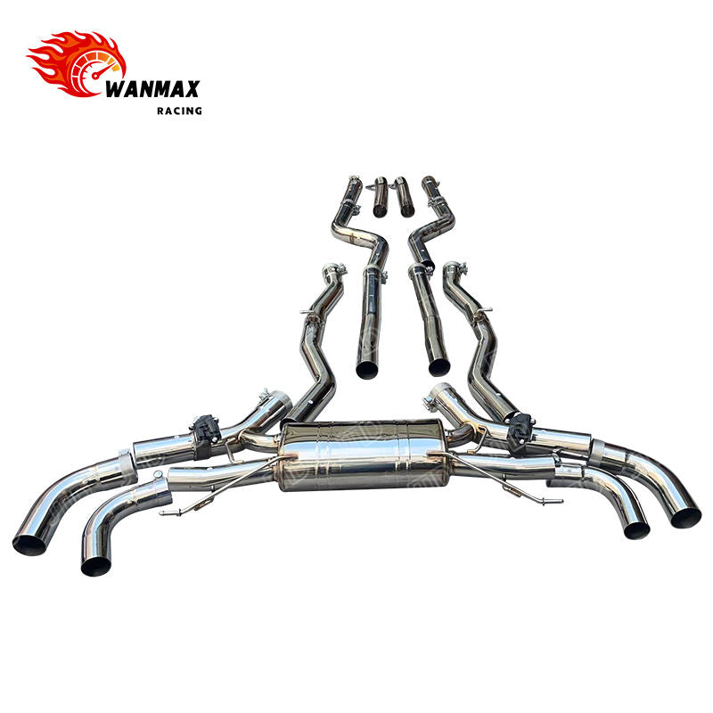 Direct Flange Plug-In Electronic Valved Catback Exhaust for BMW X5M F95 X6M F96 2019+ 4.4L S63 V8 with Stainless Tips