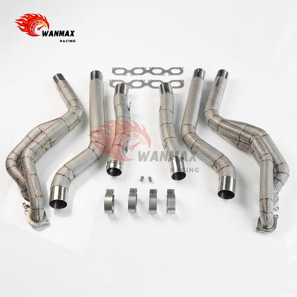 T304 Heat-Wrapped Equal-Length Long-Tube Header Pair for Mercedes-AMG C63 W204 M156 6.2L V8