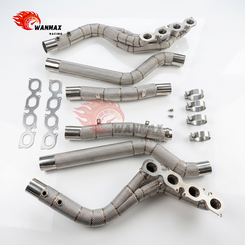 T304 Heat-Wrapped Equal-Length Long-Tube Header Pair for Mercedes-AMG C63 W204 M156 6.2L V8