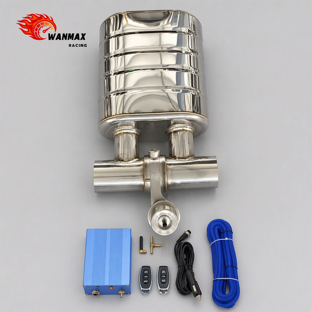 3 Inch Universal Remote Controlled Vacuum Exhaust Cutout Valve Muffler With Pneumatic Valve Remote Controller
