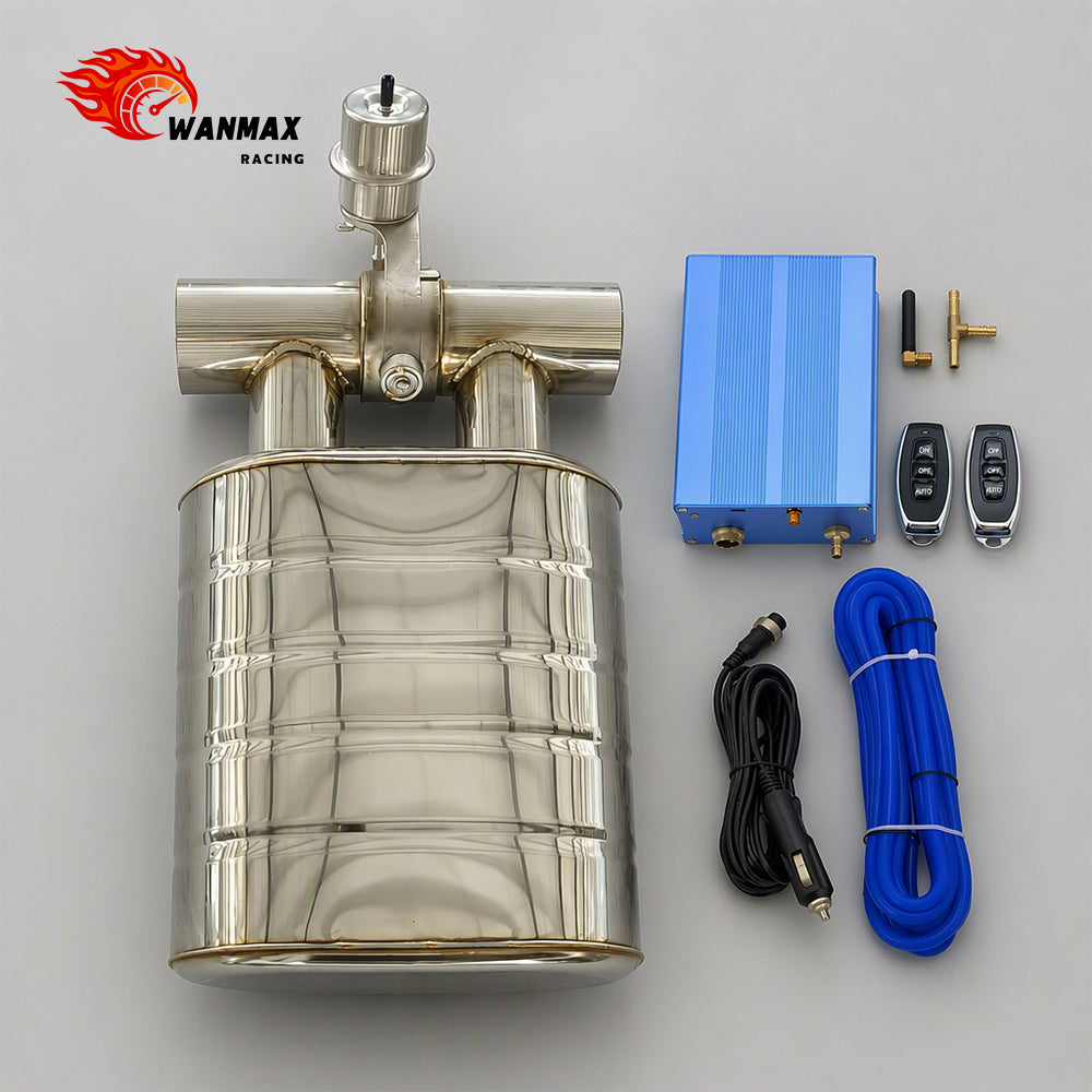 3 Inch Universal Remote Controlled Vacuum Exhaust Cutout Valve Muffler With Pneumatic Valve Remote Controller