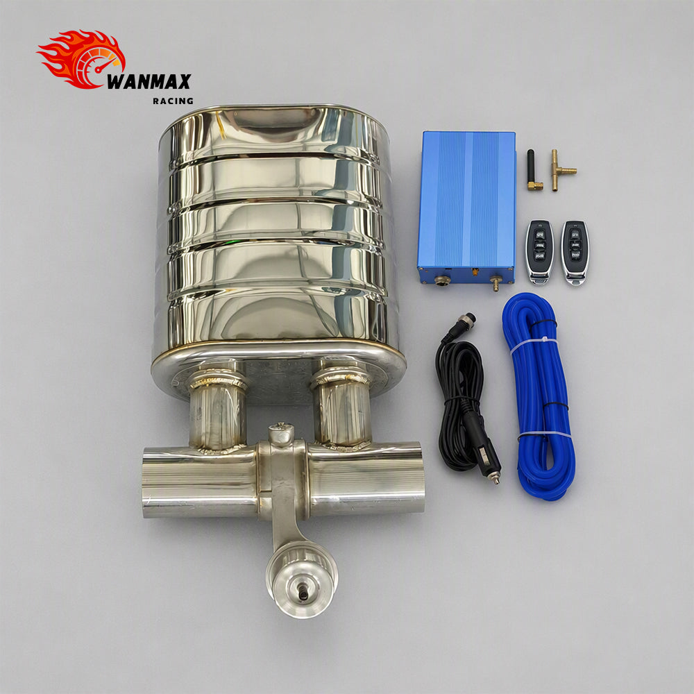 3 Inch Universal Remote Controlled Vacuum Exhaust Cutout Valve Muffler With Pneumatic Valve Remote Controller