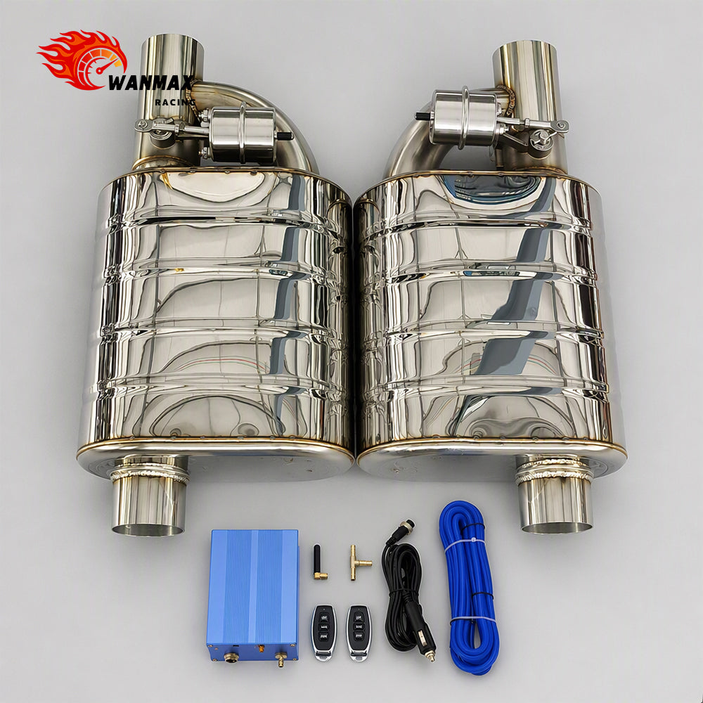 3.5inch Universal Car Exhaust System Valved Muffler with Complete Remote Vacuum System