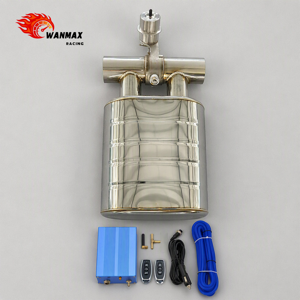 3 Inch Universal Remote Controlled Vacuum Exhaust Cutout Valve Muffler With Pneumatic Valve Remote Controller