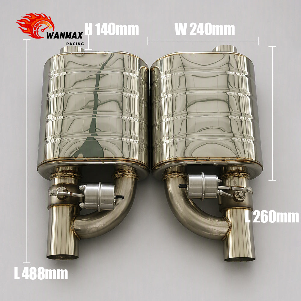 3.5inch Universal Car Exhaust System Valved Muffler with Complete Remote Vacuum System