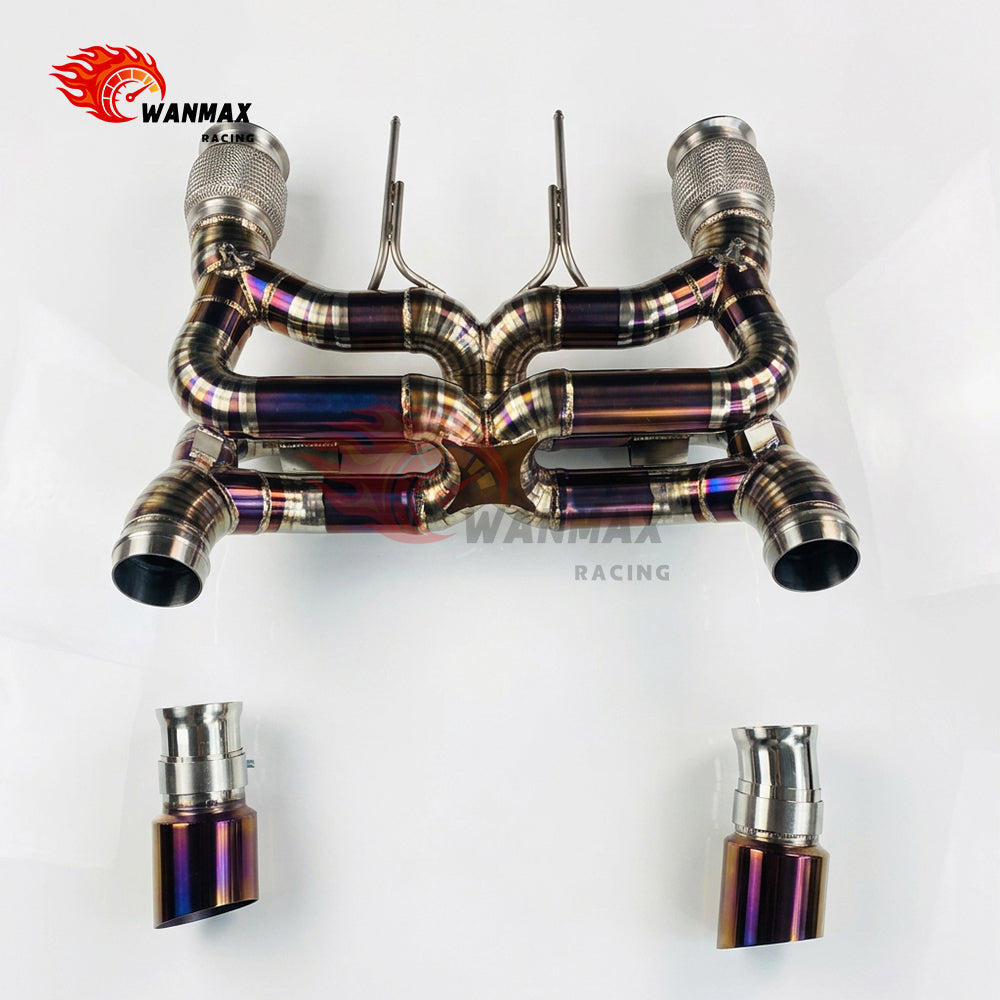 Lightweight Titanium Double-X Pipe Non-Valved Cat-Back Exhaust for McLaren 720S 4.0T V8 M840T 2017-2023