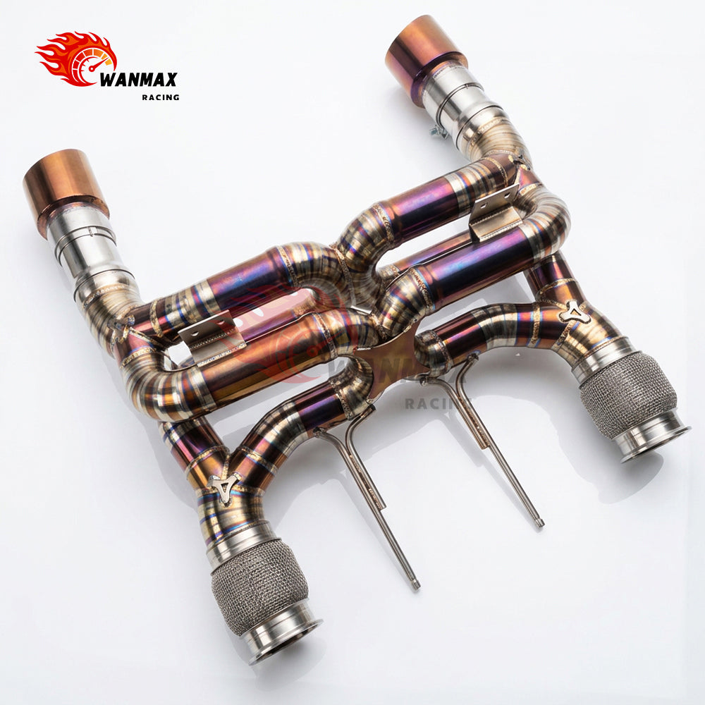 Lightweight Titanium Double-X Pipe Non-Valved Cat-Back Exhaust for McLaren 720S 4.0T V8 M840T 2017-2023
