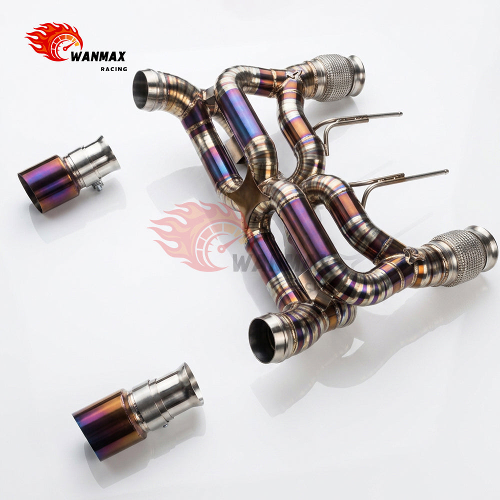 Lightweight Titanium Double-X Pipe Non-Valved Cat-Back Exhaust for McLaren 720S 4.0T V8 M840T 2017-2023