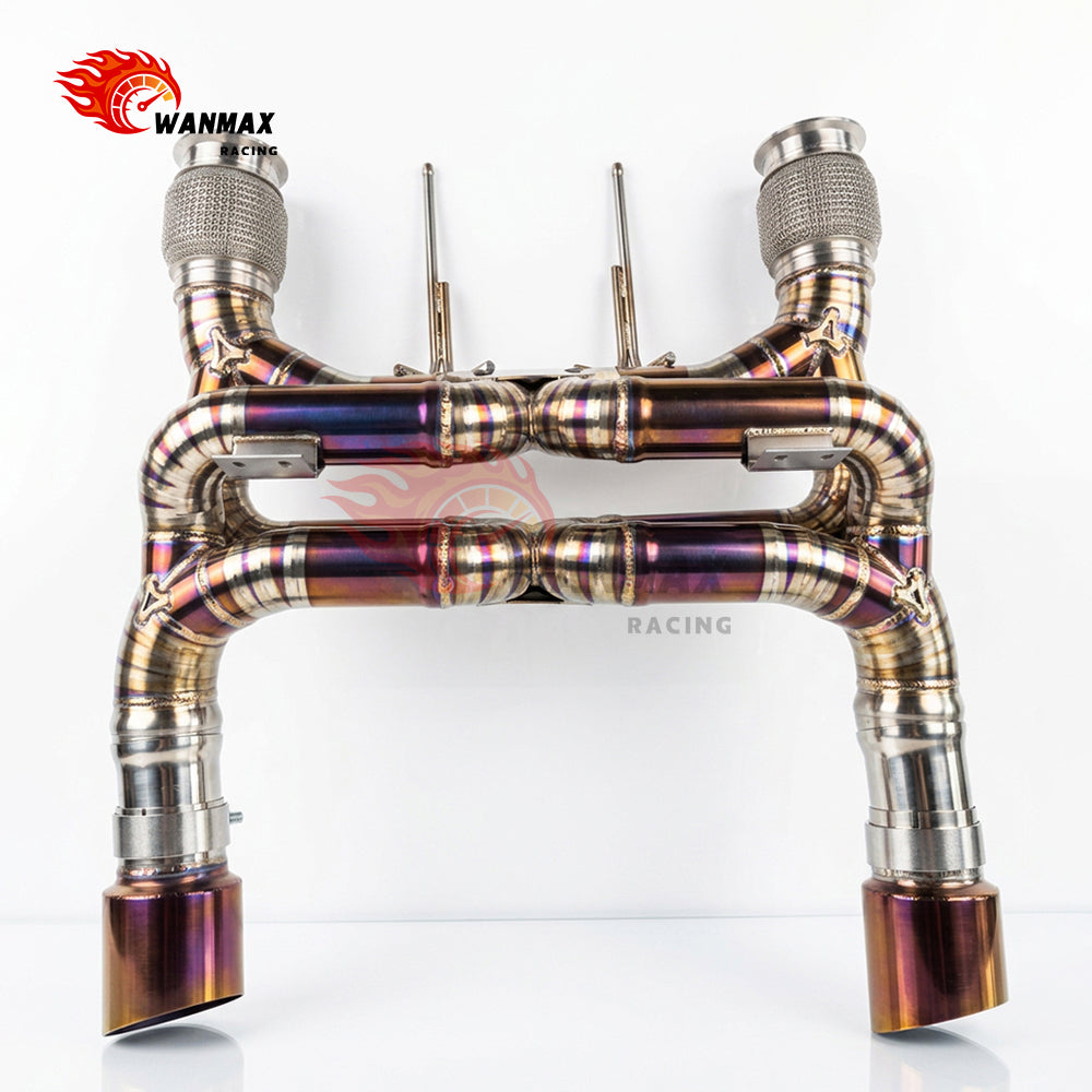 Lightweight Titanium Double-X Pipe Non-Valved Cat-Back Exhaust for McLaren 720S 4.0T V8 M840T 2017-2023